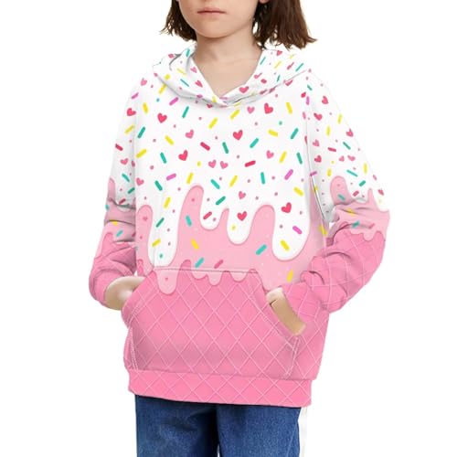 Image of Coloranimal Unisex Girls and Boys Long Sleeve Hoodies Hoody Athletic Pullover Sweatshirts Tops Age 6-16year