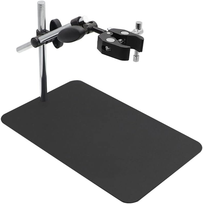 Microscope Accessories Kit Universal Double Boom Stereo Zoom Microscope Stand Holder Focusing Holder Bracket Articulating Arm for Industrial Cameras Webcam Microscope Slides