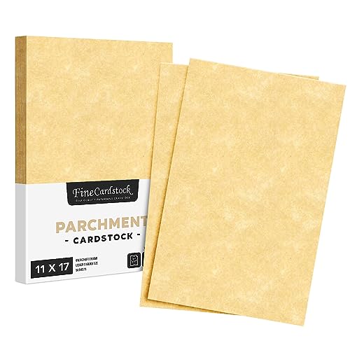 Stationery Parchment Card Stock Nice Paper, 65lb Cover Cardstock, 11" x 17" inches, 50 Sheets per Pack (New Champagne)