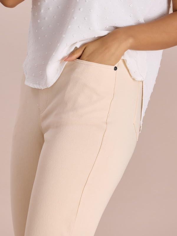 Image of Go Colors Women's Jeggings Pants (LJ03-ECRU47 Ecru L)