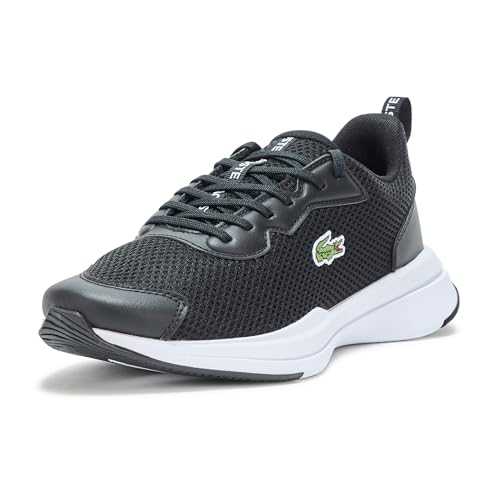 Lacoste Women's Neo Run Base Sneaker, Black/White, 7.5