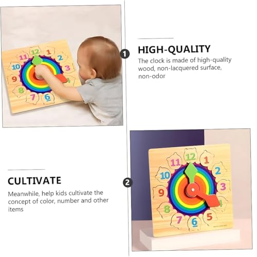 Image of PLUSPOINT Wooden Clock Learning Puzzle for Kids Teaching Time Learning Clock Early Learning Educational Toy Gift for 3 Year Old Toddler Baby Kids Montessori Toys for Toddlers (Puzzle Clock)