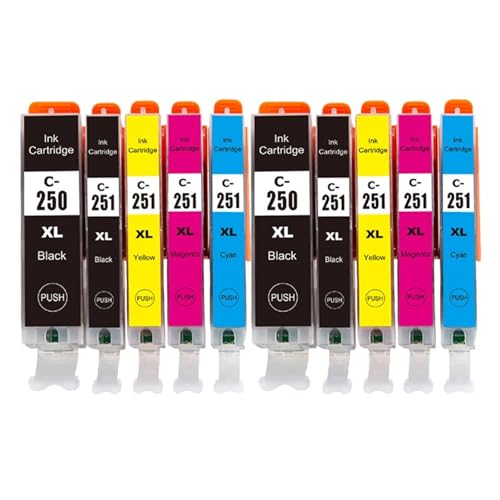 Cartouche d'encre PGI-250 CLI-251 compatible imprimante Canon MG5420 MG6420 pack 2 set