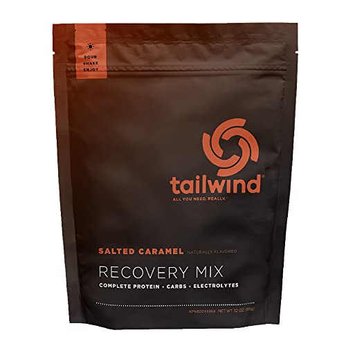 Tailwind Nutrition Rebuild Recovery Drink Mix, Complete Protein with Electrolytes and Carbohydrates, Free of Gluten, Soy, and Dairy, Vegan, 15 Servings, Salted Caramel