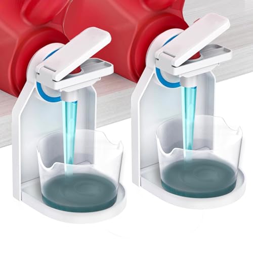 Houlishu 2pcs liquid detergent dispenser holder with detergent cup holder and drip tray is easy to clean and easy to organize and store in the room.