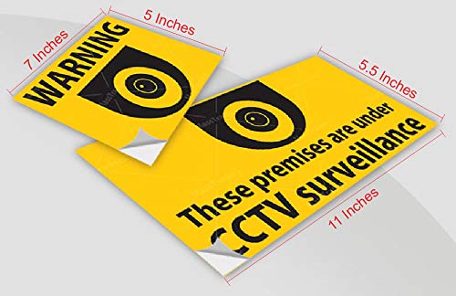 Combo of 2+2 SIGNSTICK CCTV Sign Self Adhesive Warning Sign/Safety Sign/Security Sign Decal Vinyl Sticker (SIGNSTICK_cctv_24)