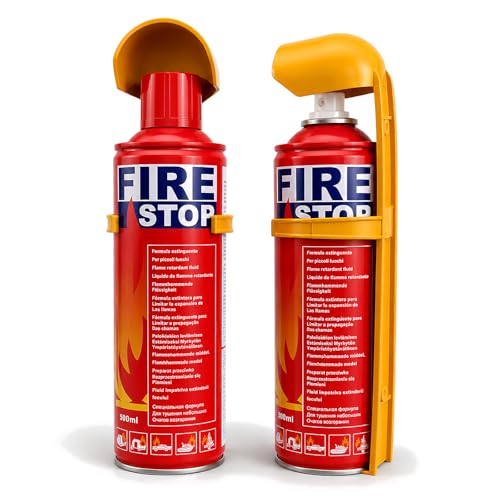 Ougist Fire Spray for Home Kitchen Car 500ml 2 Pack Portable Fire Suppression Spray Multi-Purpose A B F Fire Safety Spray Alternative to Fire Extinguisher Home Use