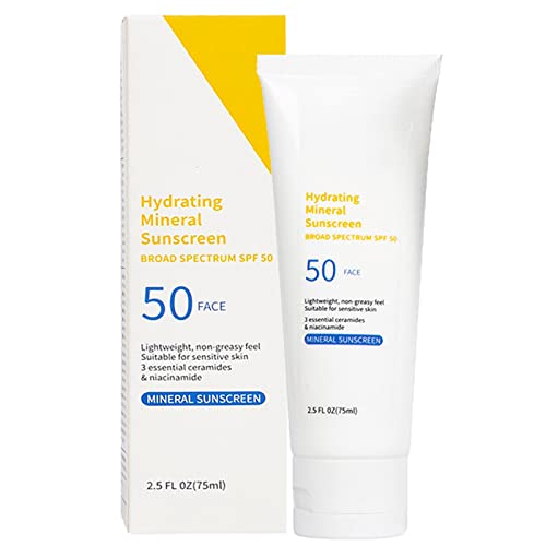 Hocossy Face Sunscreen With Hyaluronic Acid and Niacinamide Sunscreen SPF 50 Waterresistant Oilfree UVA&UVB Sun Protection Sunblock