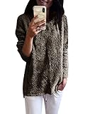  ORANDESIGNE Femme Pulls Sweat à Manche Longue Manteau Automne Hiver Chaud Polaire Casual Pullover Sweatshirt Outwear Tops Vert 36