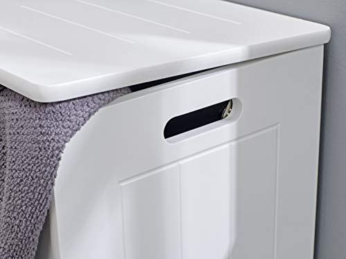 House & Homestyle Laundry Basket, MDF, White, 60cm x 30cm x 30cm House & Homestyle Laundry Basket, MDF, White, 60cm x 30cm x 30cm