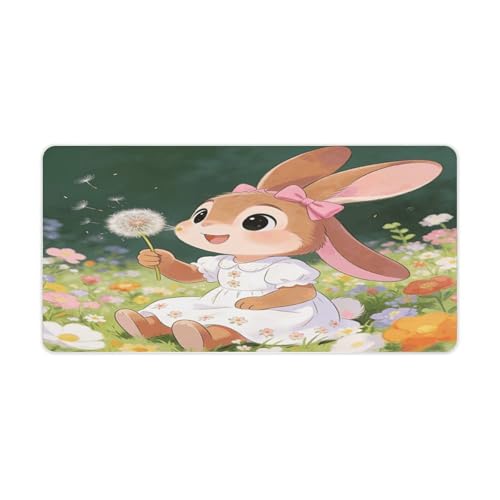 Bunny Floral Carnival Desk Pad Large Oficina 30x60cm