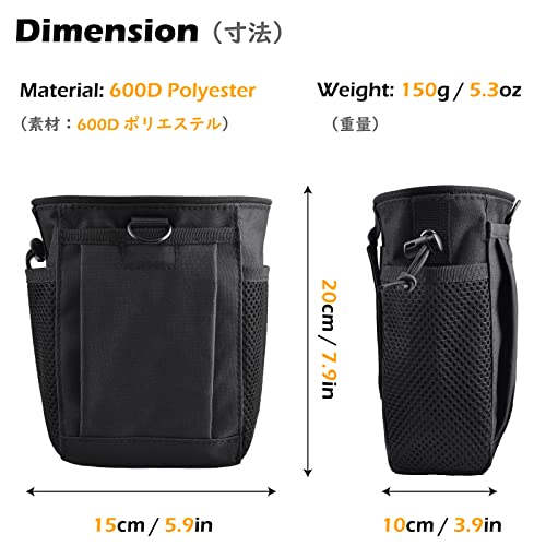 Triwonder Molle Drawstring Magazine Dump Pouch Tactical Edc Utility Fanny Hip Holster Bag Waist Bag Military Bag Outdoor Ammo Pouch (Black - 2 Pack) #TOP1