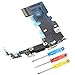 MMOBIEL Ladebuchse Kompatibel mit iPhone 8 Plus 2017 - Dock Connector Flex Kabel - Audio Jack/Mikrofon/Antenne Ersatz - Inkl. Schraubenzieher - Schwarz