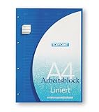 Arbeitsblock / Schreibblock / liniert / DIN A4 / gelocht