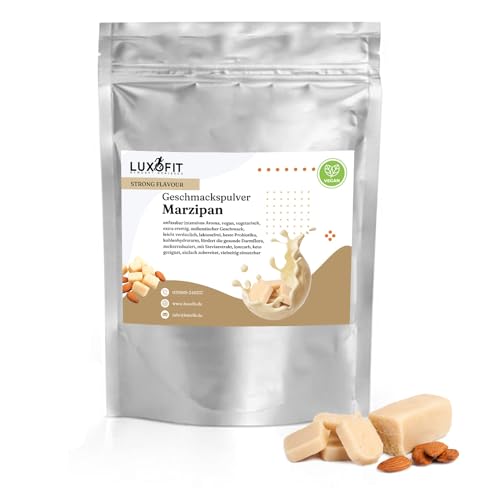 Luxofit STRONG FLAVOUR Kalorienarmes Geschmackspulver vielseitig einsetzbar für Lebensmittel / 300 Gramm, Made in Germany, Vegan und Vegetarisch, Getränkearoma Pulver (Marzipan)