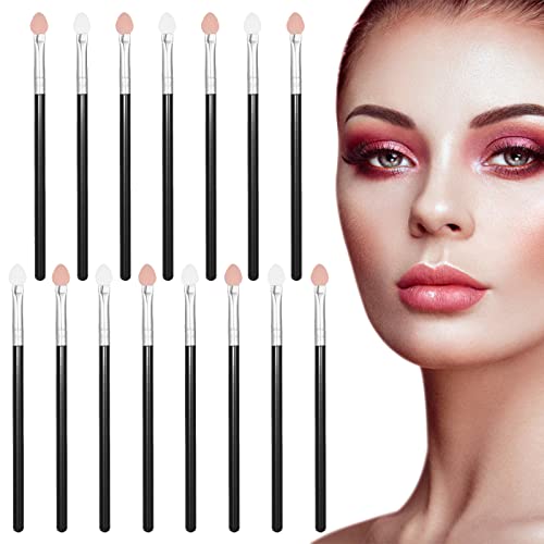 VEGCOO 15 Pinceaux Fards à Paupières, Pinceaux Maquillages Eponge, Pinceaux Maquillages Yeux Pinceau Double Face pour l'Application de Fard à Paupières