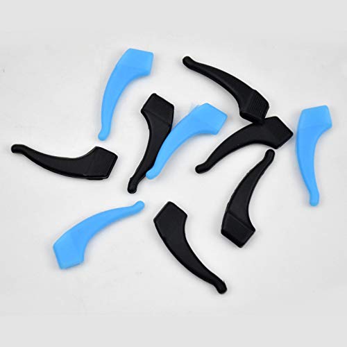 Mikihat 5 Paires Support Antidérapant pour Lunettes, Retenue de Lunettes, Crochet D'Oreille de Lunettes, Crochet D'oreille Antidérapant en Silicone pour Lunettes et Lunettes de Soleil(Noir et Bleu) - Image 4