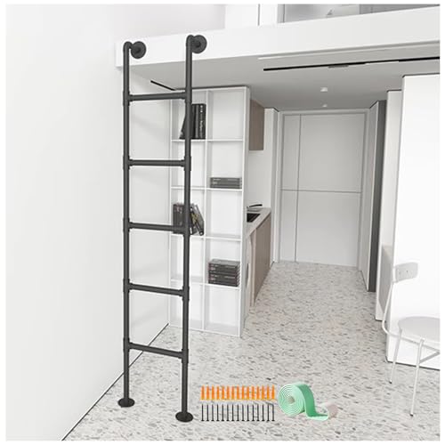 Escalera de metal retro de 13 pies con relleno de espuma, escalera de escape resistente para casa 2