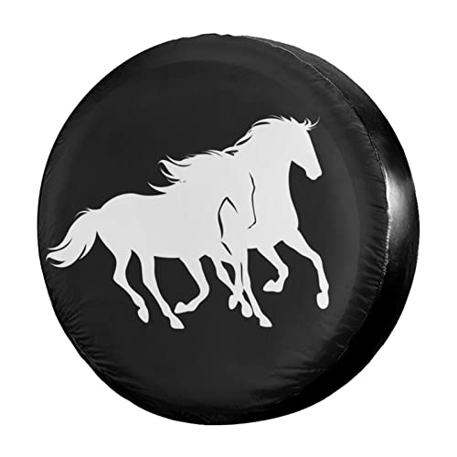 Image of Horses Spare Tire Cover Dust-Proof Wheel Tire Cover Fit Trailer, RV, SUV and Many Vehicle 16 Inch