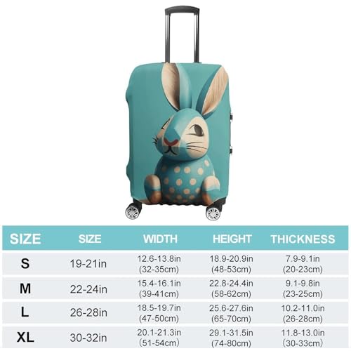 Wooden Bunny Luggage Cover, Washable Elastic Suitcase Cover Protector Fit 18-32 Inch Luggage2