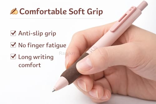 Image of Coffee Theme Gel Pens Set of 5 | 0.5mm Fine Tip Blue Ink Pens | Soft Grip Smooth Writing Pens | Aesthetic Cute Stationery for Students, Office, Journaling & Gifts