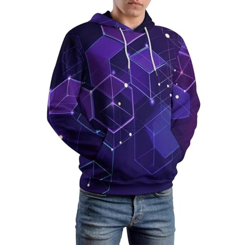 Sweat à capuche imprimé 3D un pull géométrique contre le froid