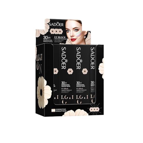 LICHENGTAI Protector solar facial 30 ml, pack de 12 unidades de crema solar iluminadora SPF30+, protección solar hidratante para la cara con efecto antienvejecimiento, igualación de tono, absorción