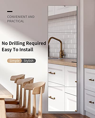 Bqris Wall Mirror Full Length For Bedroom Unbreakable Full Body Mirror Long 12 "X12 X4 Pack Over The Door Mirror Acrylic Large Mirror Wall Stickers Tiles Gym Plastic Peel And Stick Closet Mirrors #TOP7