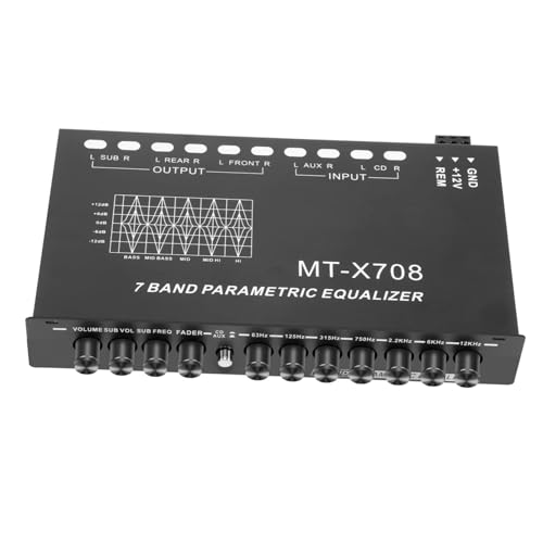 SEWACC Sturdy Metal Car Equalizer 7 Band Car Stereo Eq Digital Audio Eq Easy Tone Control