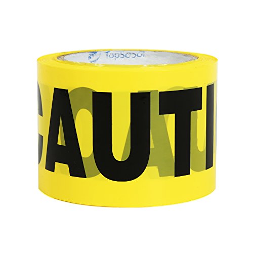 Topsoon Non-Adhesive Yellow Caution Tape 3-Inch By 300-Feet Roll Highly Visible Barricade Tape Weatherproof Safety Barrier Tape #TOP1