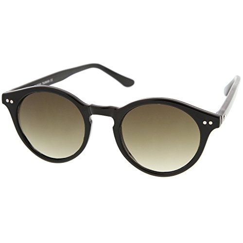 zeroUV Classic Horn Rimmed Keyhole Nose Bridge P3 Round Sunglasses 46mm2