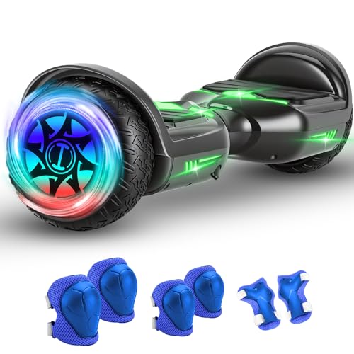 VentoEco Hoverboard Adulto e Infantil com 320W, Overboard Todo Terreno com Rodas Largas 6.5', Overboard com Bluetooth e Luzes LED, Hoverboard Adulto até 120kg, Autonomia de 10km
