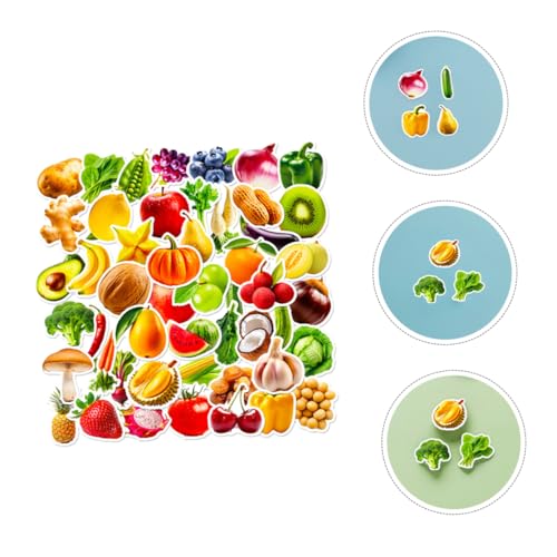 Pegatinas de frutas y verduras infantiles y reutilizables para decoración y manualidades 8