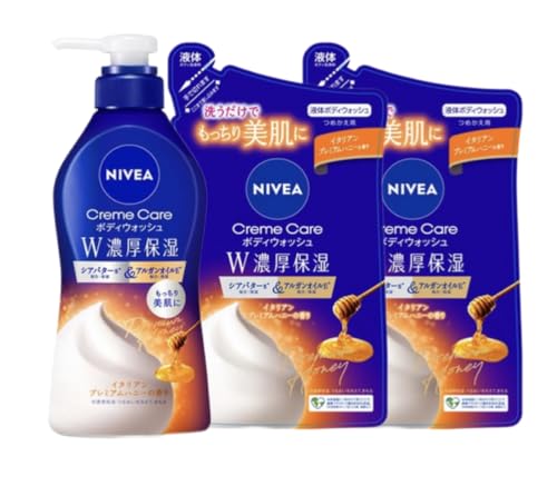 ニベア クリームケアボディーウォッシュ イタリアンプレミアムハニーの香り 本体 460ml+詰替 340ml ×2セット