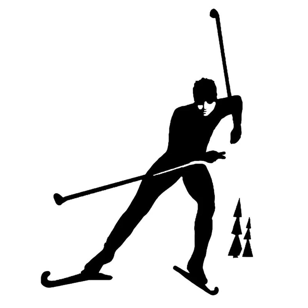 Car Stickers Vinyl Decal Skiing Motorcycle Decorative Accessories Creative Laptop Helmet(Black)