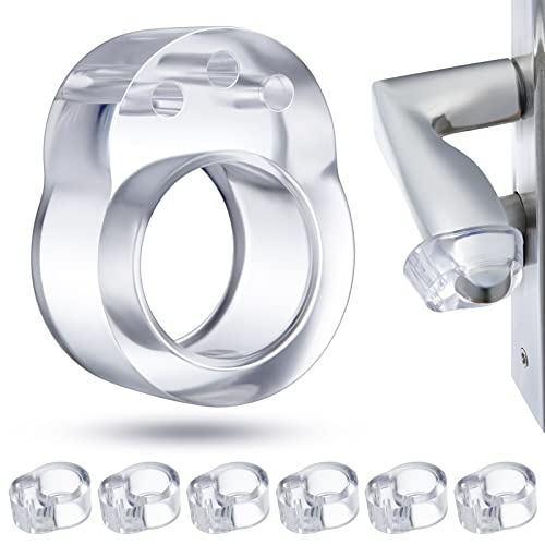 Tope de puerta transparente para pomo de puerta, tope de puerta de alta elasticidad, protección para la protección de paredes, 17 mm (6 unidades) Cover