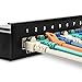 kwmobile 8 Port Patch Panel - RJ45 Cat6 Shielded Network Splitter Panel with Ground Wire - Includes Screws and Dowels for Wall Mount Installation