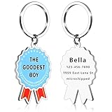 Dog Tag Personalized for Pets - Goodest Boy Ribbon Award Dog ID Tag, Custom Dog Name Tag for Dog Collar, Stainless Steel Pet ID Tag for Small Large Dogs Cats with 4 Lines of Customizable Text