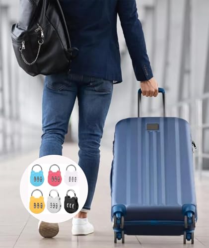 Image of 6 Pcs Number Lock, TSA Locks for Luggage, Number Locks for Door Resettable Pin Number Padlock Smart Lock for Bag Small Lock for School Gym Locker Sports Locker Fence Toolbox Gate(6 Colors)