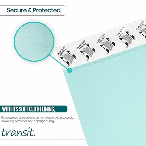 Image of DAHSHA Polynet Clothline Envelope Courier Cover Self-Seal Business Catalogue Cloth Lined Courier Document for Invitation and Post Cover (20 Pcs - Cheque Size Envelopes)
