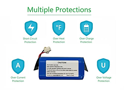 Fivo Replacement Shark Ion Battery Rvbat700 For Rv750, Rv720, Rv700 Vacuum Cleaners. 2600Mah, 14.8V. (Attention: 3 Prongs Connector) #TOP3