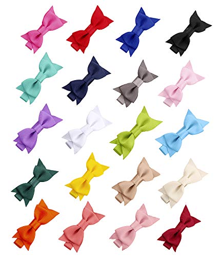 2 Inches Tiny Pigtail Bows for Baby, Bow Barrettes Fully Lined Alligators Clips Hair Accessiores for Baby Girls, Toddler and Infant