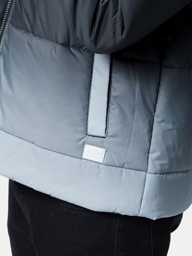 Image of The Souled Store| Gangsta Jacket Mens and Boys Puffer Jackets|Full Sleeve|Regular fit Solid| 100% Polyester Grey Color Men Puffer Jackets