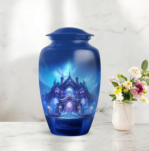 Image of Personalized Temple - Burial Urns for Adult Male Dad - Cremation Urns for Adult Ashes Women - Large Urns for Human Ashes Adult Man - 10 Inch - Large with Velvet Bag - Funeral Ashes Urn