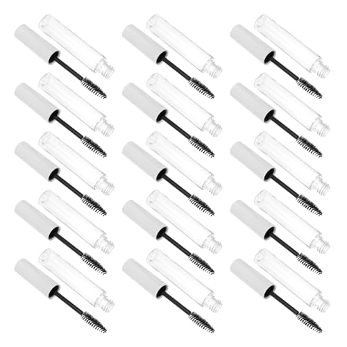 PAMINGONO 15 Piezas Tubos de Rímel Vacíos Transparentes 15 Piezas 10 Ml con Aplicador para Pestañas Recargables, Mini Contenedor Portátil para Aceite de Ricino y Muestras de Máscara de
