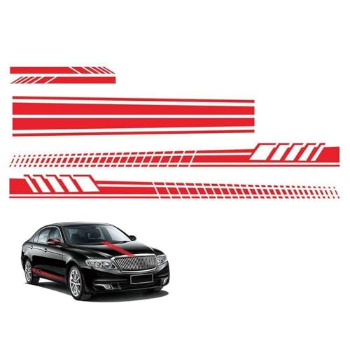 AYBEN Pegatinas Laterales de Carrocería, para Opel Grandland X Mokka X Zafira C Racing Body Stripe Lateral Calcomanía Coche Pegatina de Raya Deportivas de PVC,C Red