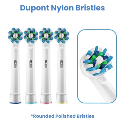 Image of For Oral B Electric Brush Head, EB-50A Replacement Brush Heads Compatible with Oral-B Electric Toothbrush | 4-Pack Soft DuPont Bristles for Gum Health & Plaque Removal | Fits Vitality, Pro, Precision & More