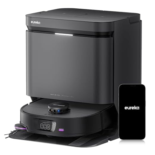 Robot Aspirapolvere Intelligenti EUREKA J15 Max Ultra Robot Aspirapolvere Lavapavimenti, Aspirapolvere Robot Potente Aspirazione 22000Pa, Lavaggio Mocio ad Acqua Calda a 80℃, Batteria 6400mAh, Stazione Autopulizia/autopulente, Nero