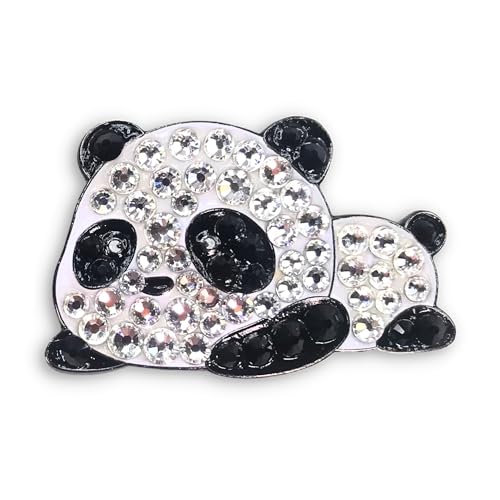 Bonjoc Premium Crystal Golf Ball Marker with Magnetic Hat Clip Panda Bear | Perfect Golf Accessories, Golf Gift, and Golf Giveaway for Men Women with add-ons Available!, Black, White