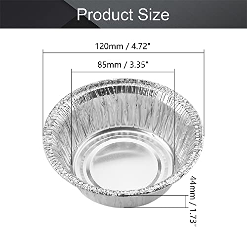 Image of Othmro 4.7 inchx1.7 inch(DiaxH) Aluminum Foil Food ContainersDisposable Takeout Pans, 100pcs Round Pans 250ml Aluminum Foil Pans for Cooking, Baking, Heating, Storing, Food Prepping